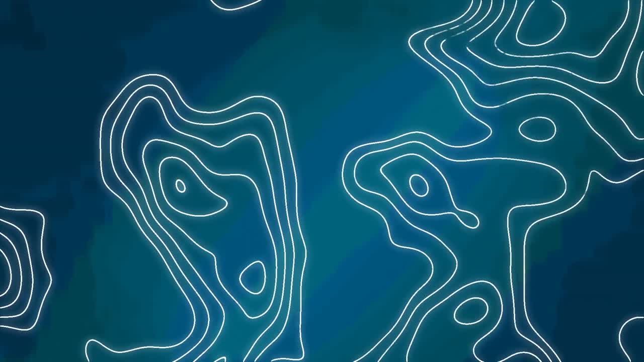 animación de líneas de contorno blancas que se mueven sobre un fondo de rayas azules