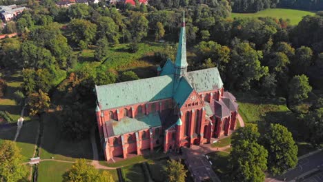 Aerial:-Circular-shot-of-Doberan-Minster-in-Bad-Doberan