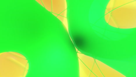 abstract geometric shapes in green and yellow
