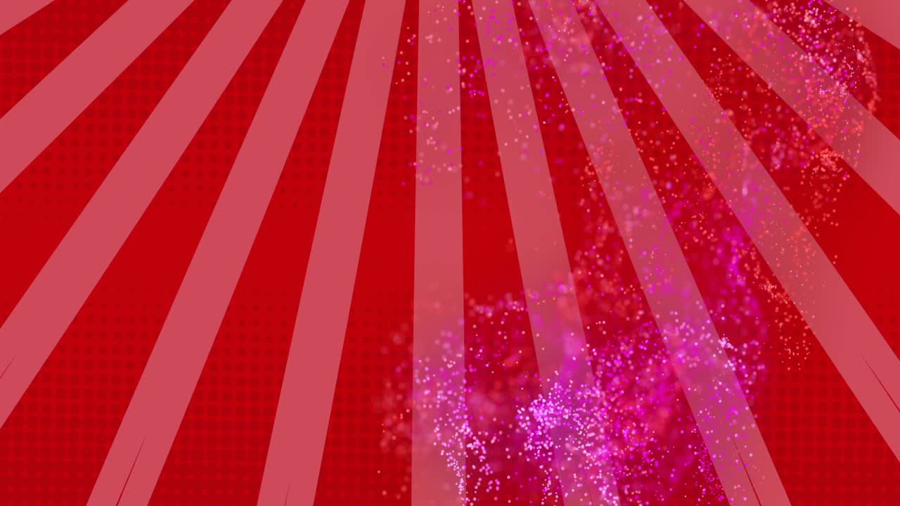 Sparkles appearing at frame 4, particle plume rising, swirling and expanding to accent red rays