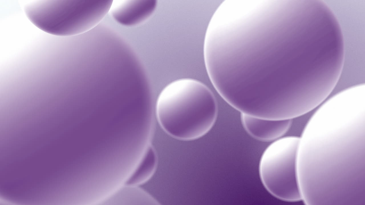 3d creative sphere background design. Abstract round disk with purple geometric spheres. Loop motion graphic.