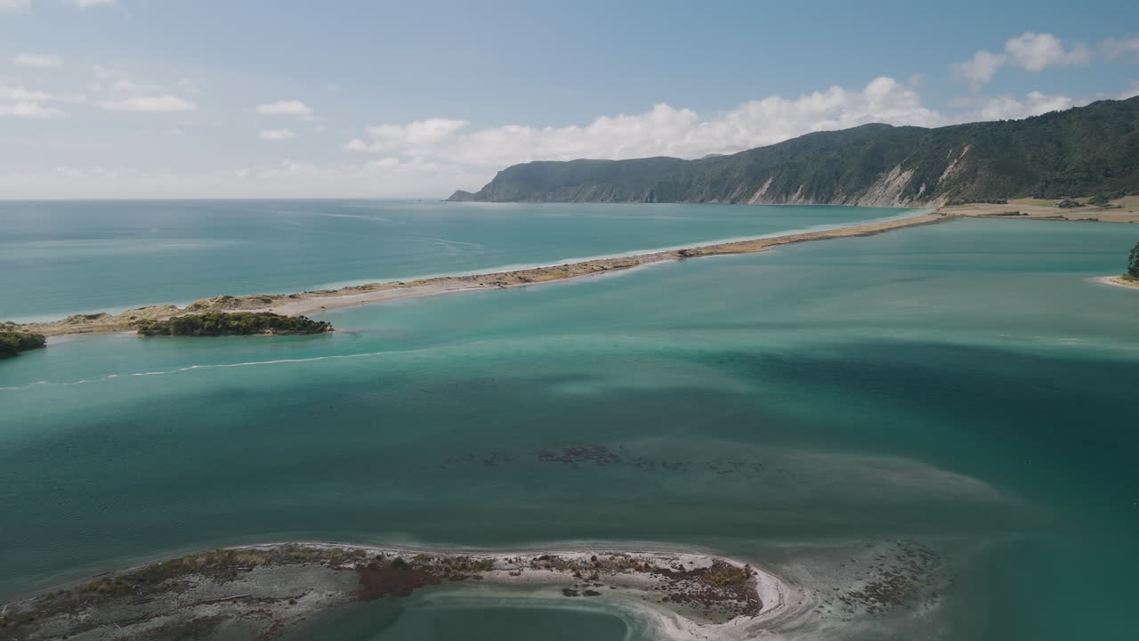 Aerial View of a Coastal Bay in New Zealand
