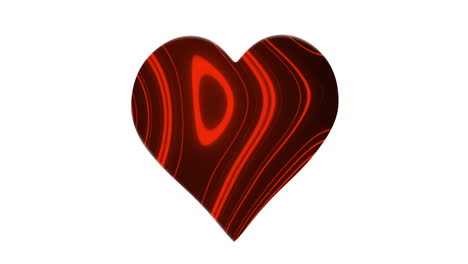 animación de cambio de fondo rojo sobre formas de corazón agujero en superficie blanca