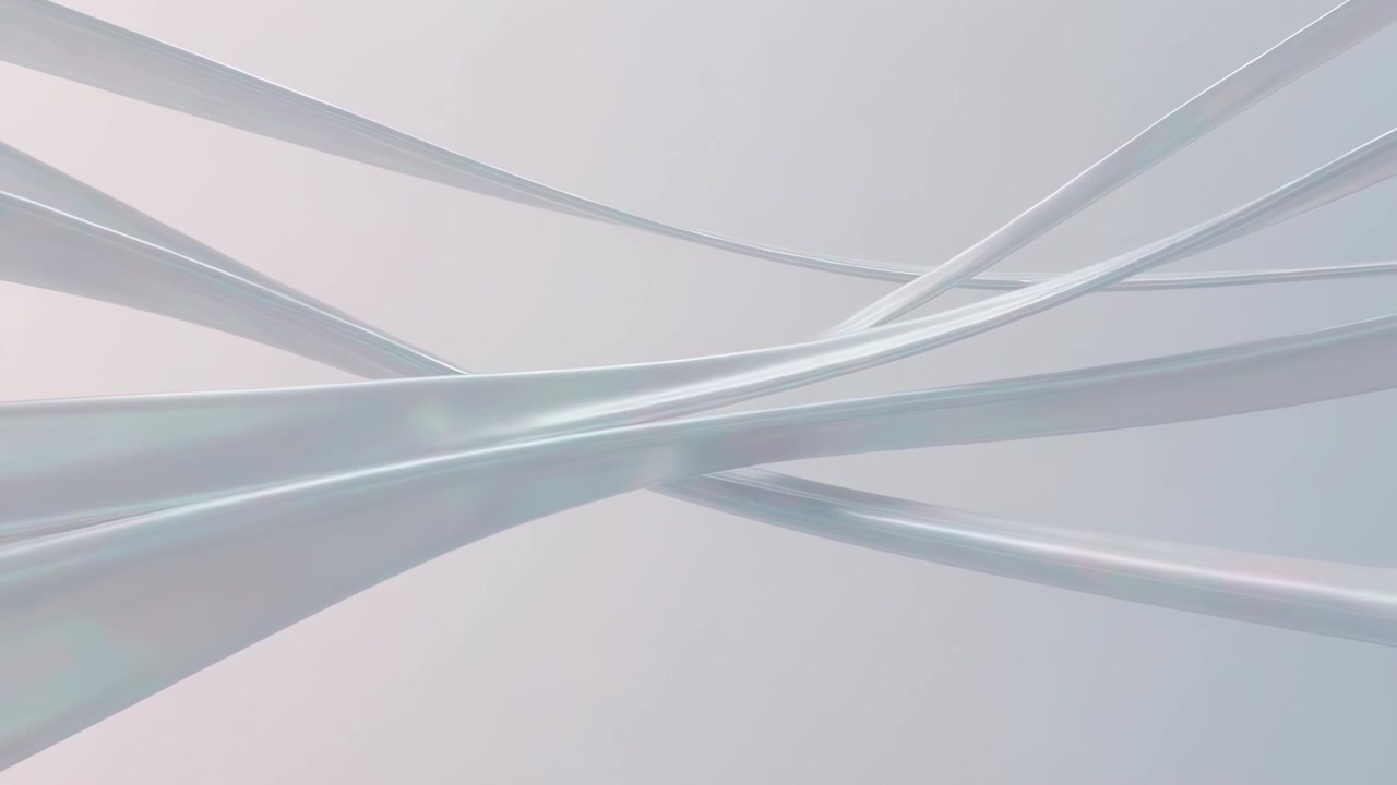 Playback starting translucent ribbons moving right and up across gray-blue gradient for calm mood