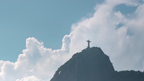 time lapse of large cumulus cloud formations by corcovado, rio de janeiro, brazil