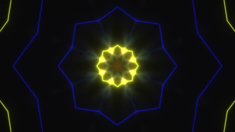 fondo de caleidoscopios de discoteca abstracto con líneas coloridas y formas geométricas animadas de neón brillante para videos musicales, vj, dj, escenario, pantallas led, espectáculos, eventos, videos de navidad, clubes nocturnos.