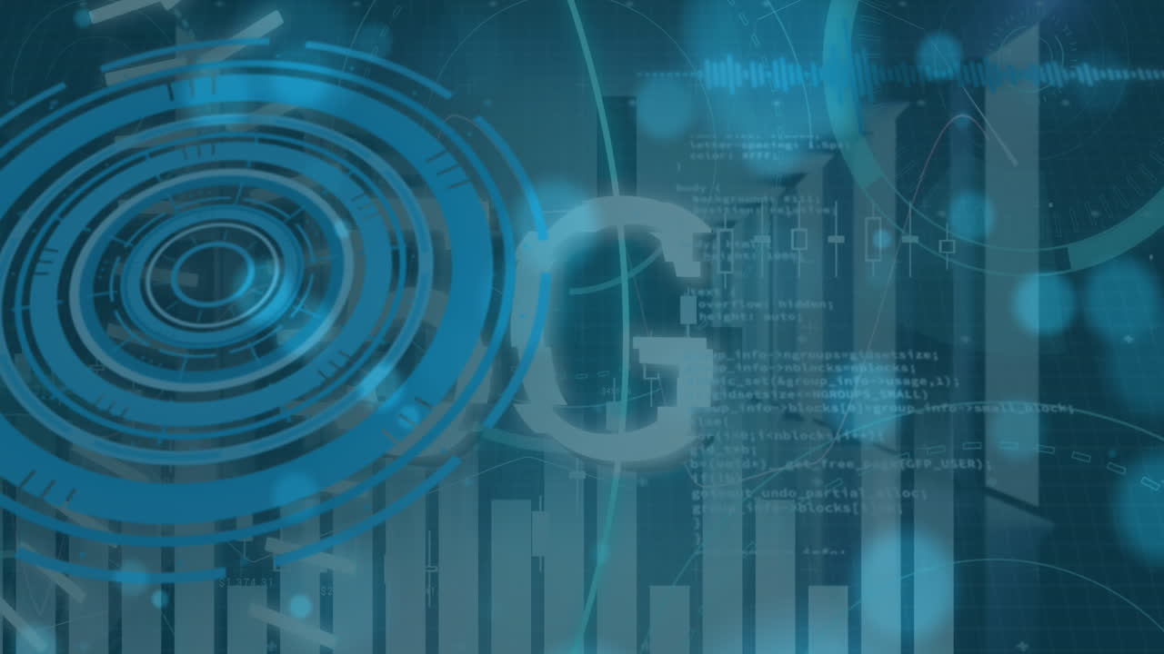 Animation of data processing with scope scanning over grid