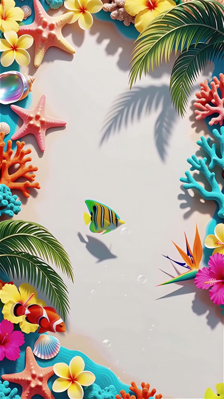 Tropical Summer Background Animation 4K
