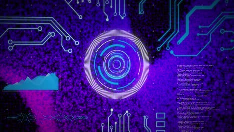 animation of scope scanning and data processing over computer circuit board