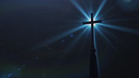 cross with night star background