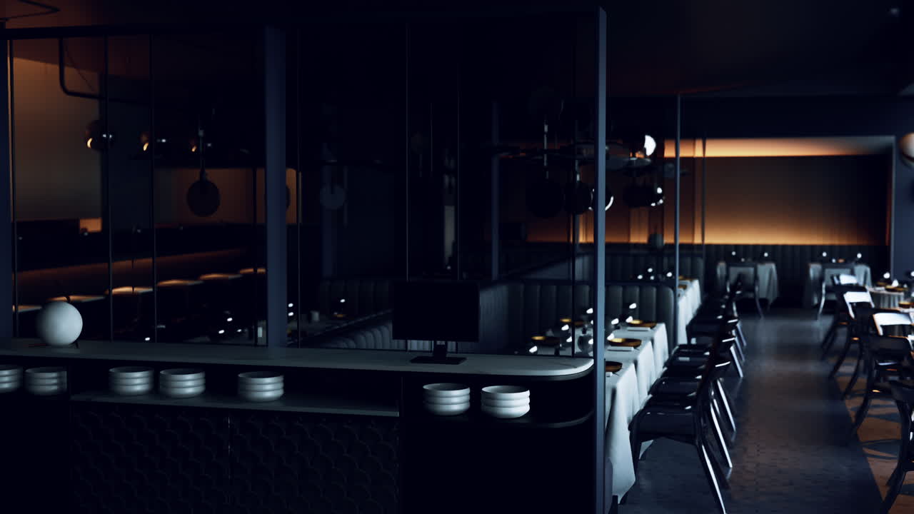현대적이고 우아한 레스토랑 인테리어 디자인
