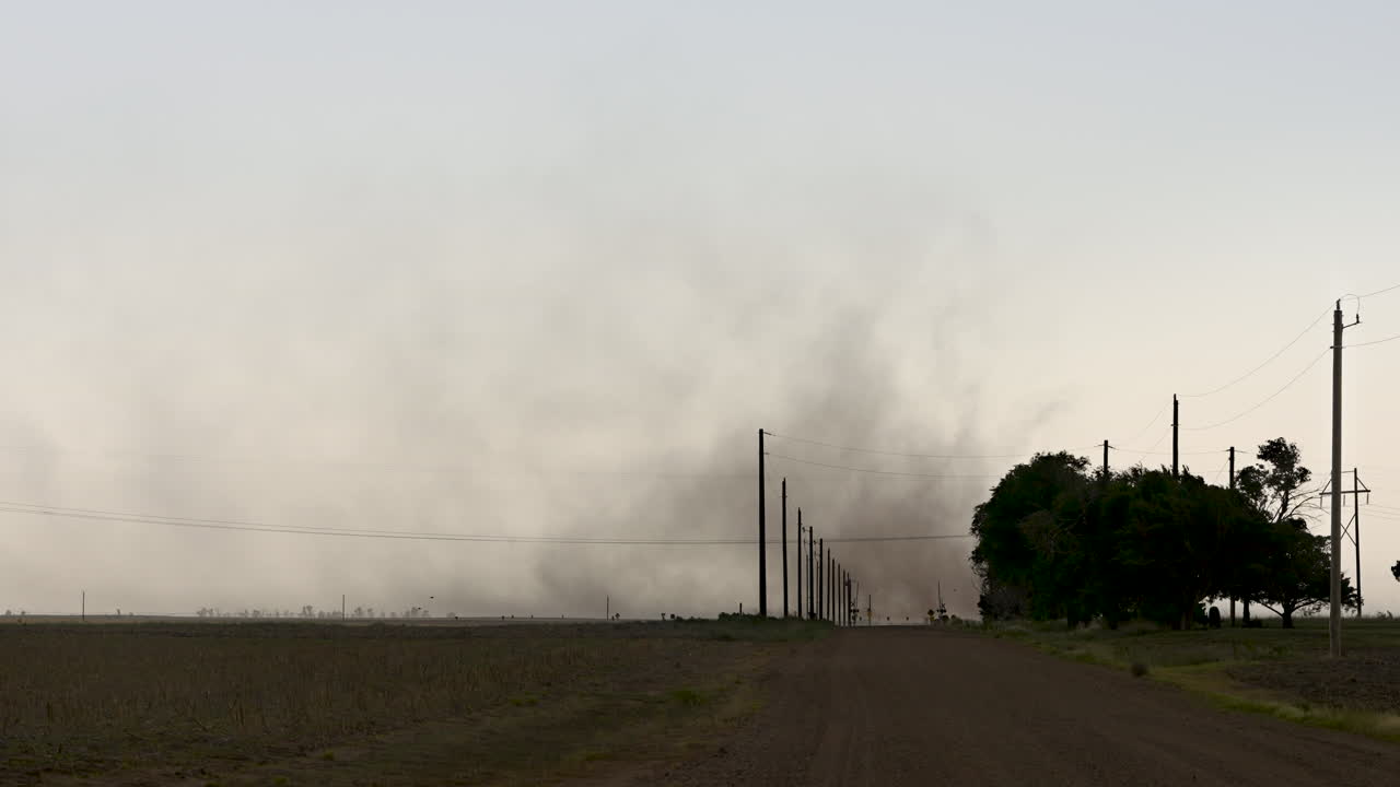 Dust Storm in a Rural Field