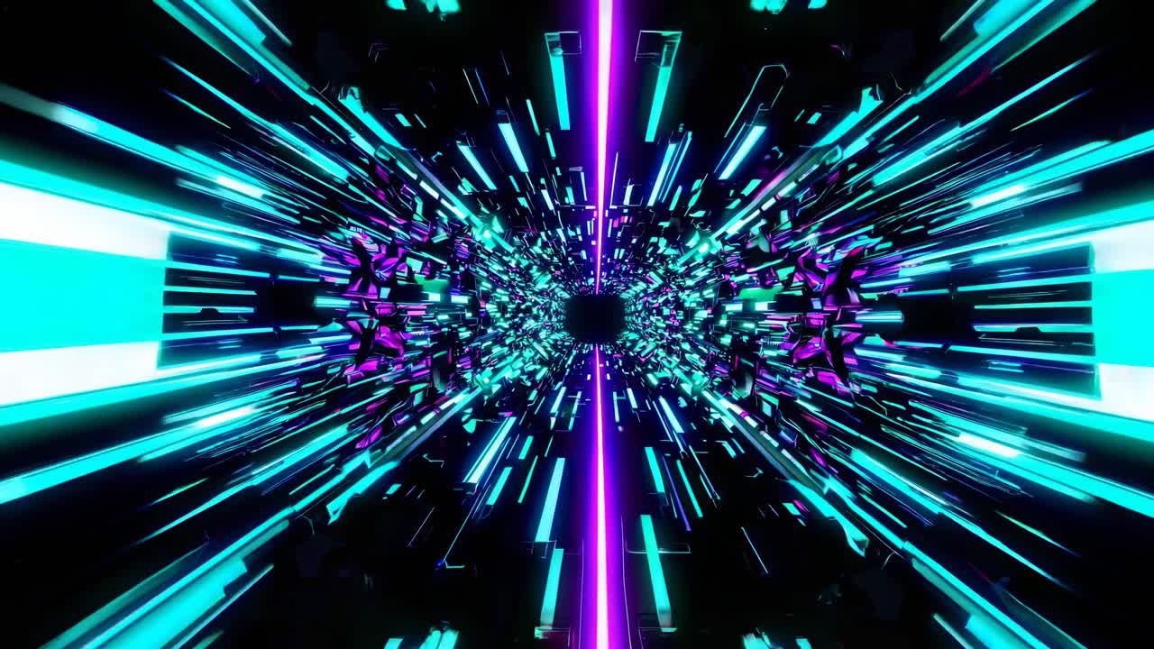 visualización del túnel de neón del ciberpunk