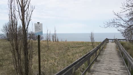 A-stormy-day-over-the-Old-Bronson-Park-in-Muskegon,-MI