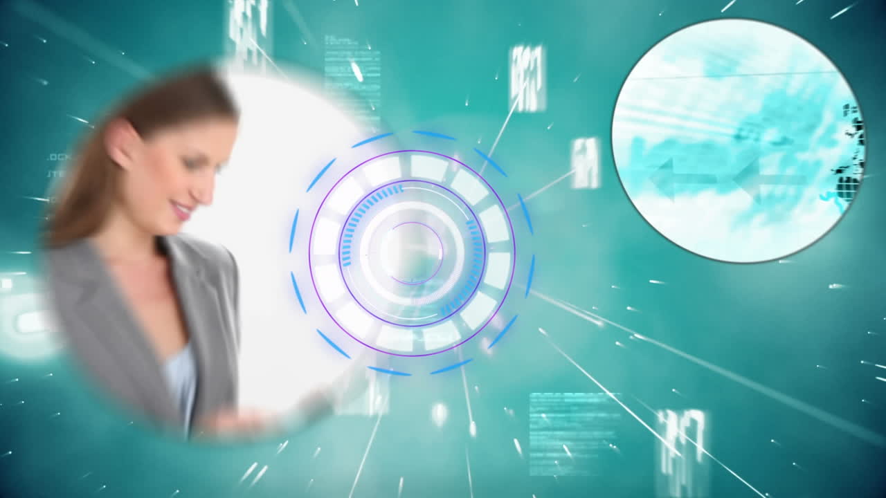 범위, 연결 및 데이터 처리에 대한 애니메이션 사업가