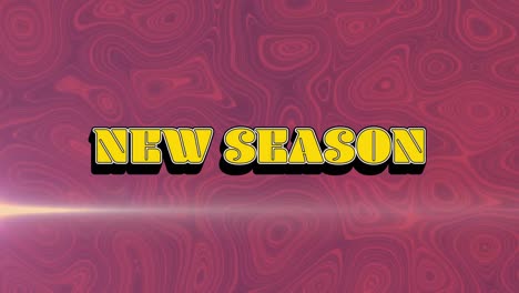 Animation-of-new-season-text-over-pink-wave-patterned-background