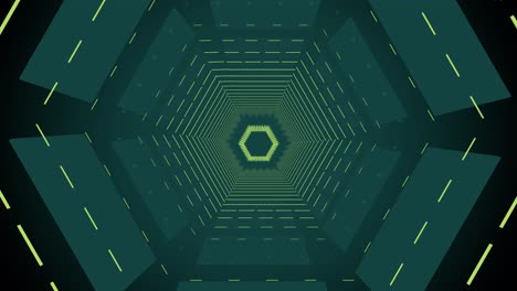 hexagon tunnel motion vj loop, stage video background for visual projection, music video, tv show, stage led screens, party or fashion show