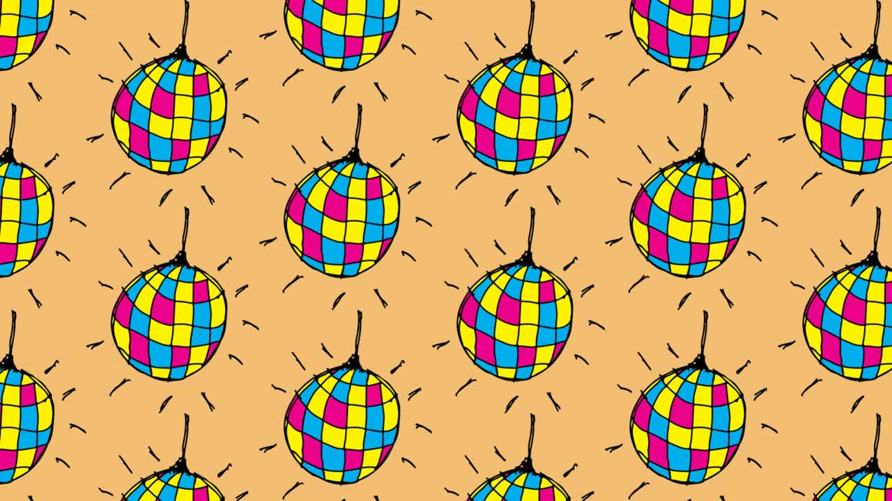 kids drawing pop art seamless background with theme of disco lights