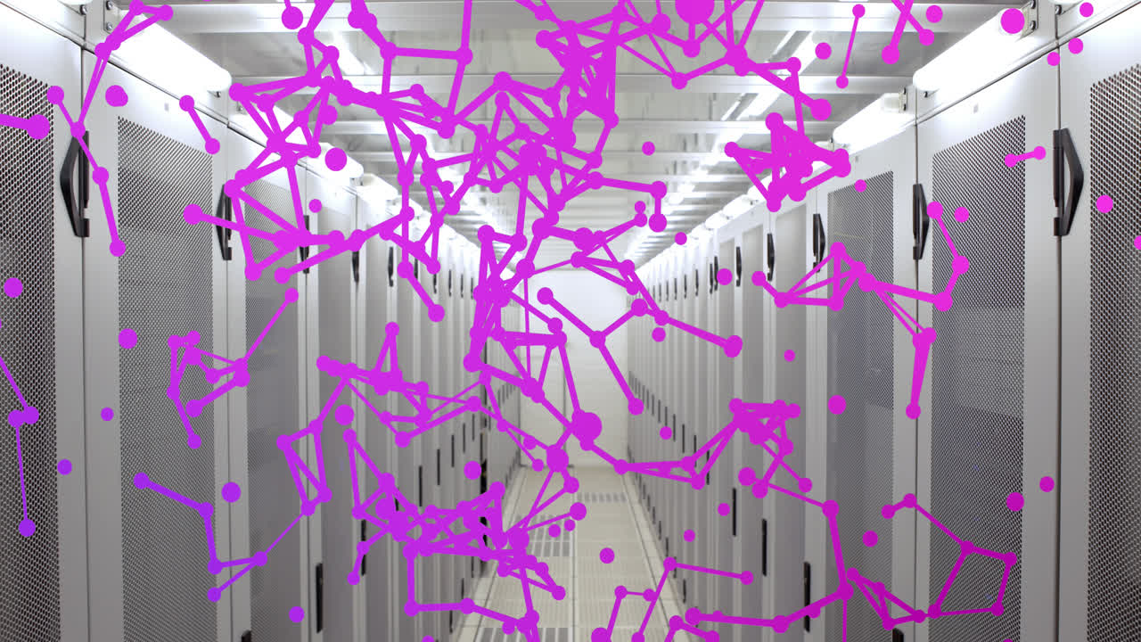 animación de formas y puntos sobre la sala del servidor