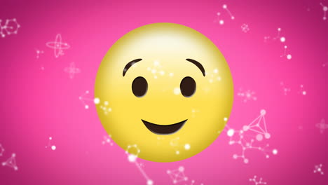 animación del icono de emoji sonriente en un fondo rosa