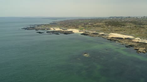 Aerial-vast-vista-of-Coral-Beach,-Connemara