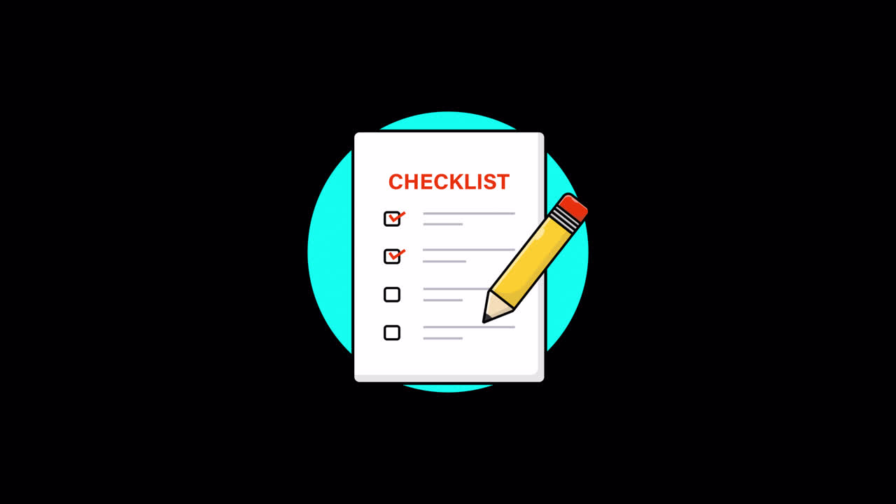 Animated Checklist with Pencil Marking Items