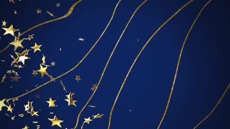 Animation-of-stars-and-lines-over-blue-background