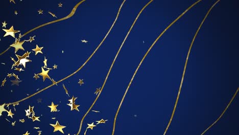 animación de estrellas y líneas sobre fondo azul