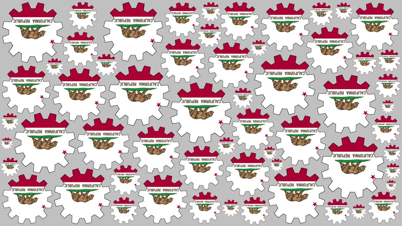 bandera del estado de california girando en el fondo