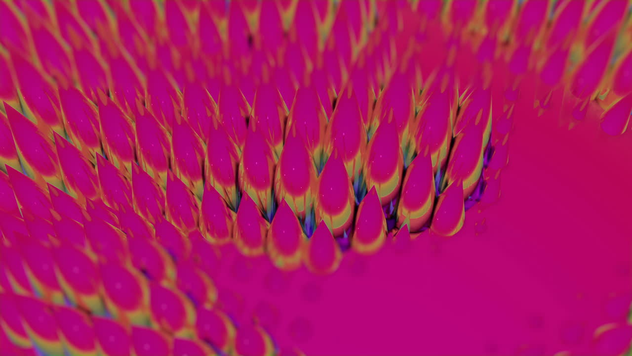 Animation of multiple colourful brushes moving in formation and changing colours