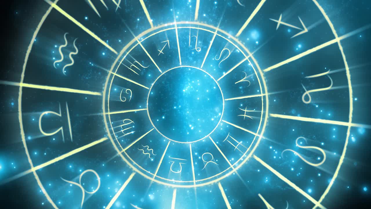rueda del zodiaco con símbolos de horóscopo