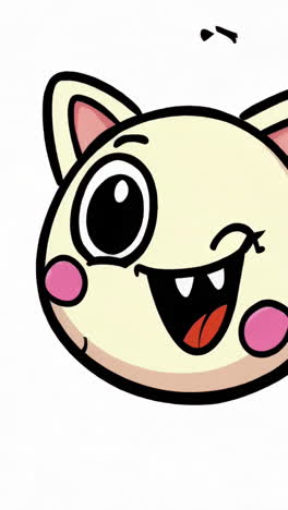 cute winking cartoon cat character
