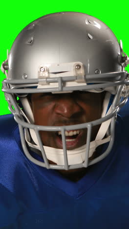 american football player on green screen