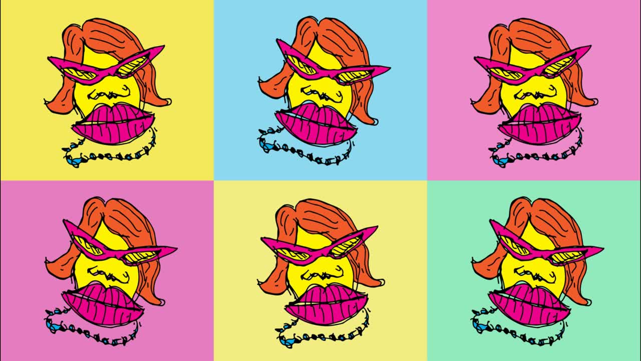 niños dibujando arte pop fondo sin costuras con el tema de la mujer hermosa