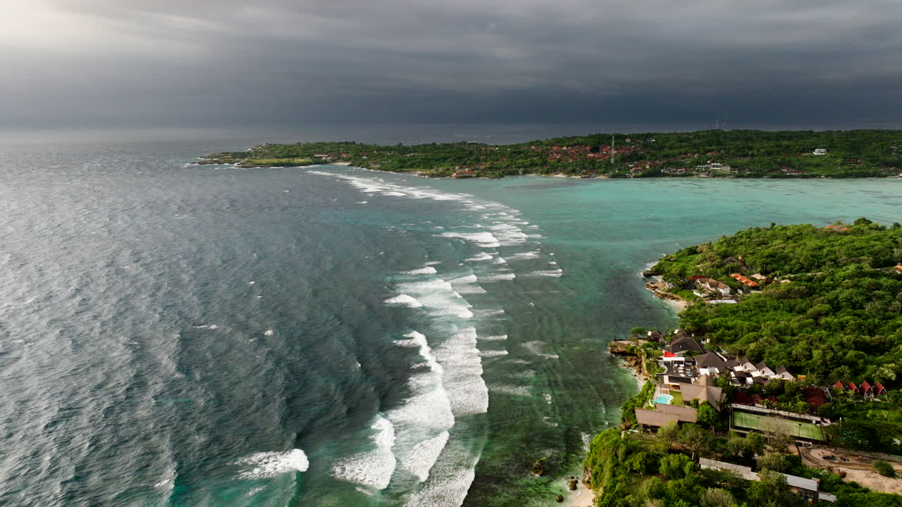 Strait between Nusa Lembongan and Nusa Ceningan islands, Bali in Indonesia