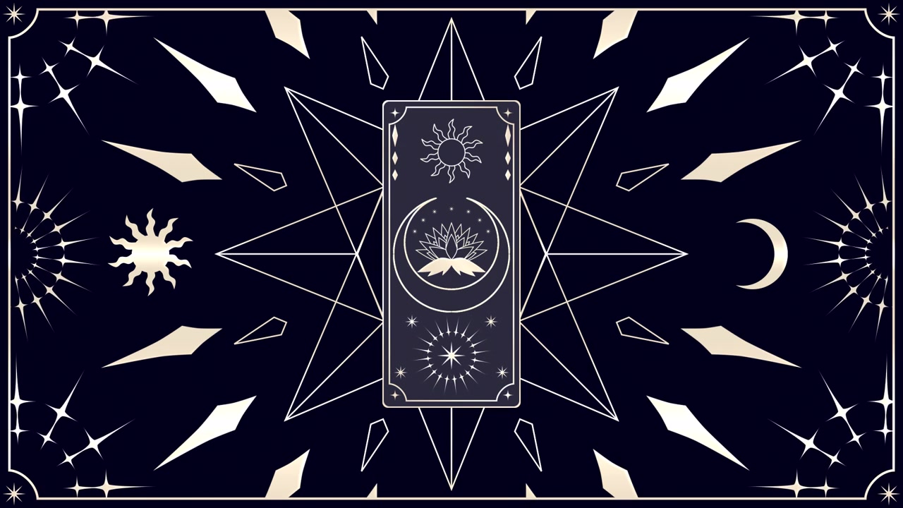Mystical Geometric Pattern with Celestial Symbols