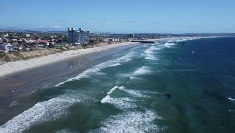 pacific beach drone vista de la costa de la playa