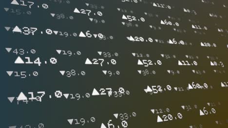 animation of stock market data processing against green gradient background