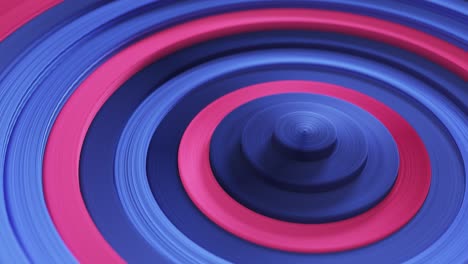 patrón abstracto de círculos coloridos con efecto de compensación. animación de anillos rojos y azules. fondo creativo abstracto. loop sin costuras 4k 3d render.
