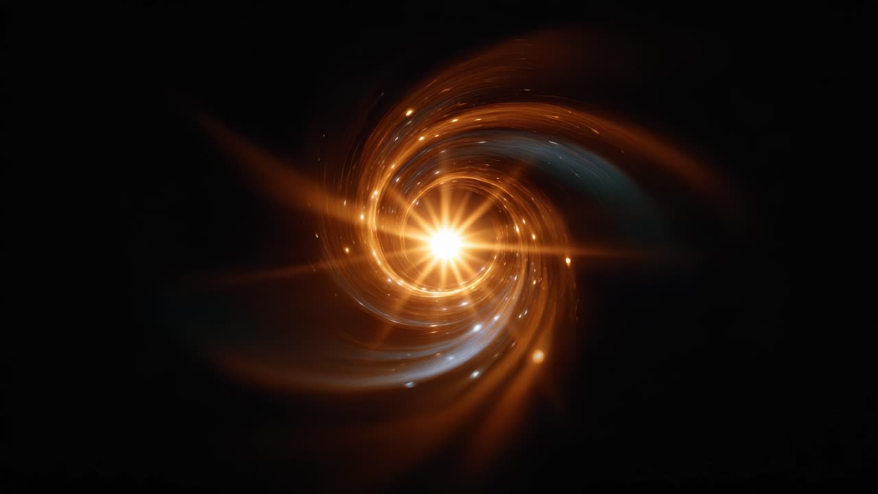 Un vortice cosmico ipnotico che irradia luce ed energia brillanti, affascinando gli spettatori con i suoi motivi vorticosi e l'incantevole bellezza dell'universo