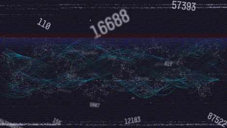 animation of screen with numbers changing and dna strand