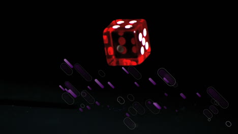 animación de líneas púrpuras sobre dados sobre fondo negro.