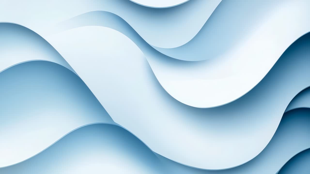 Abstract video background with smooth, flowing blue waves