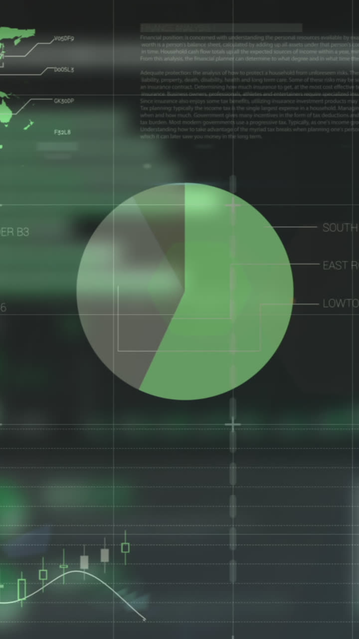animación de gráficos y datos en pantalla digital