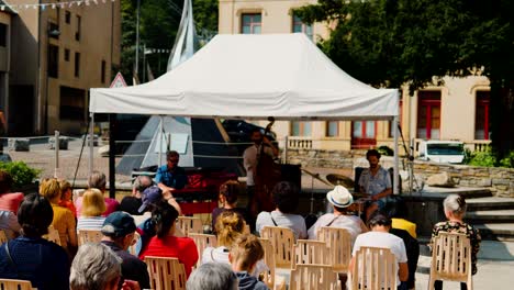 jazz concert in a town square