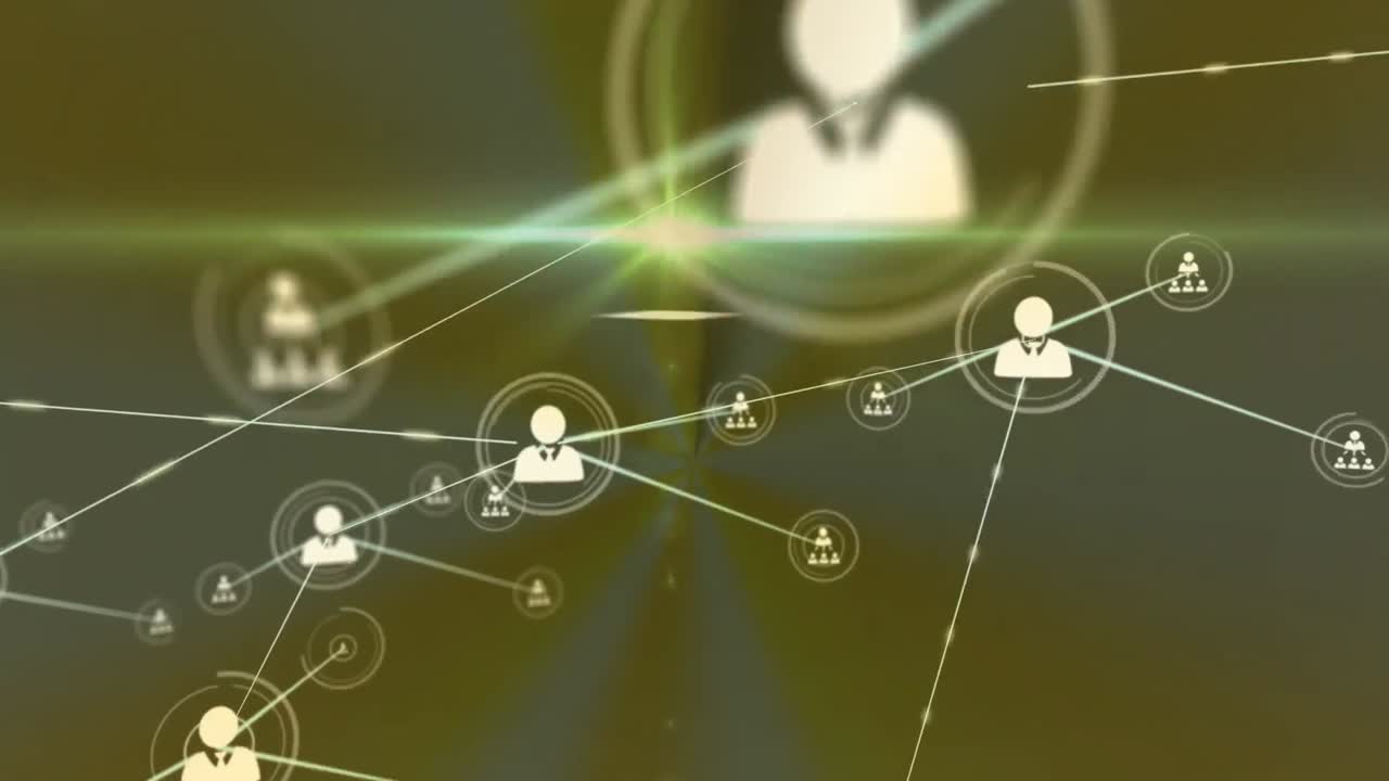 animación de la red de conexiones con iconos