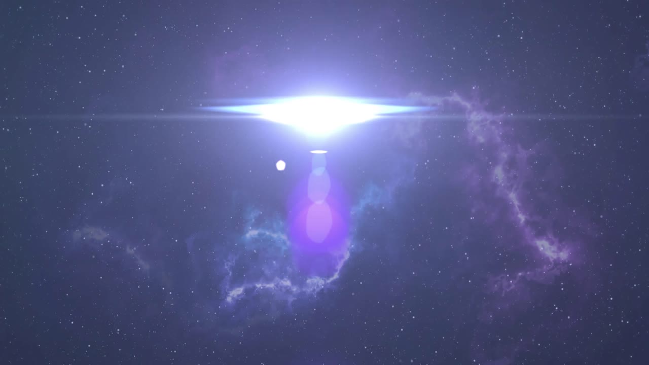 검은 바탕에 있는 빛의 반점과 흔적의 애니메이션