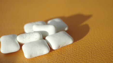 pile of white chewing gum