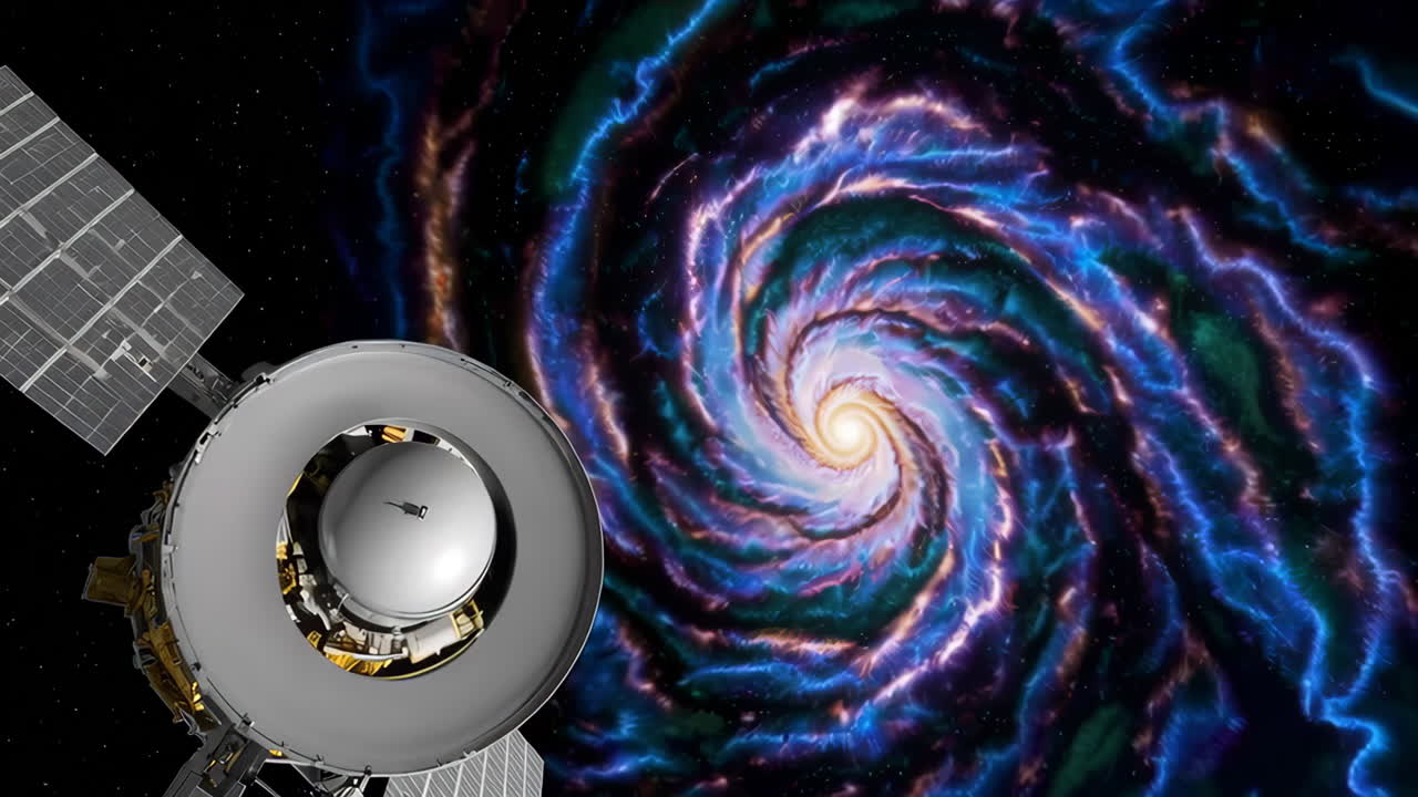 Spacecraft and Spiral Galaxy