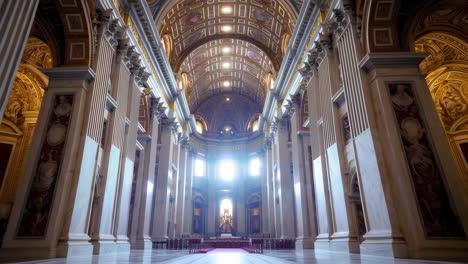 majestic interior of st. peter's basilica with ornate dome and frescoes